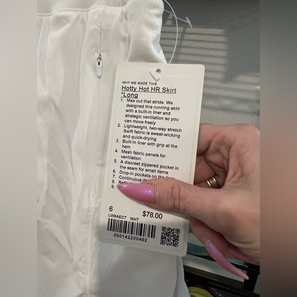 Lululemon Hotty Hot High-Rise Skirt, White, Sz 6 NWT - Picture 5 of 5